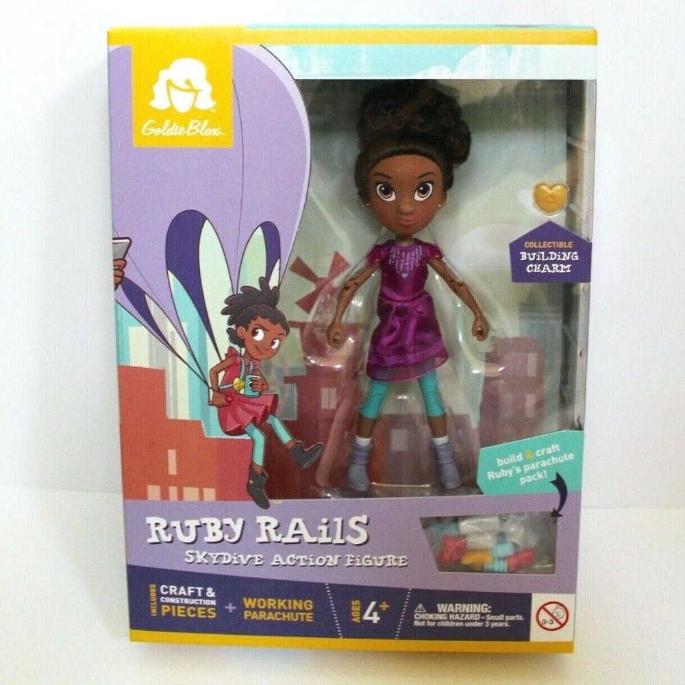 GoldieBlox Ruby Rails Skydive Parachute Toy